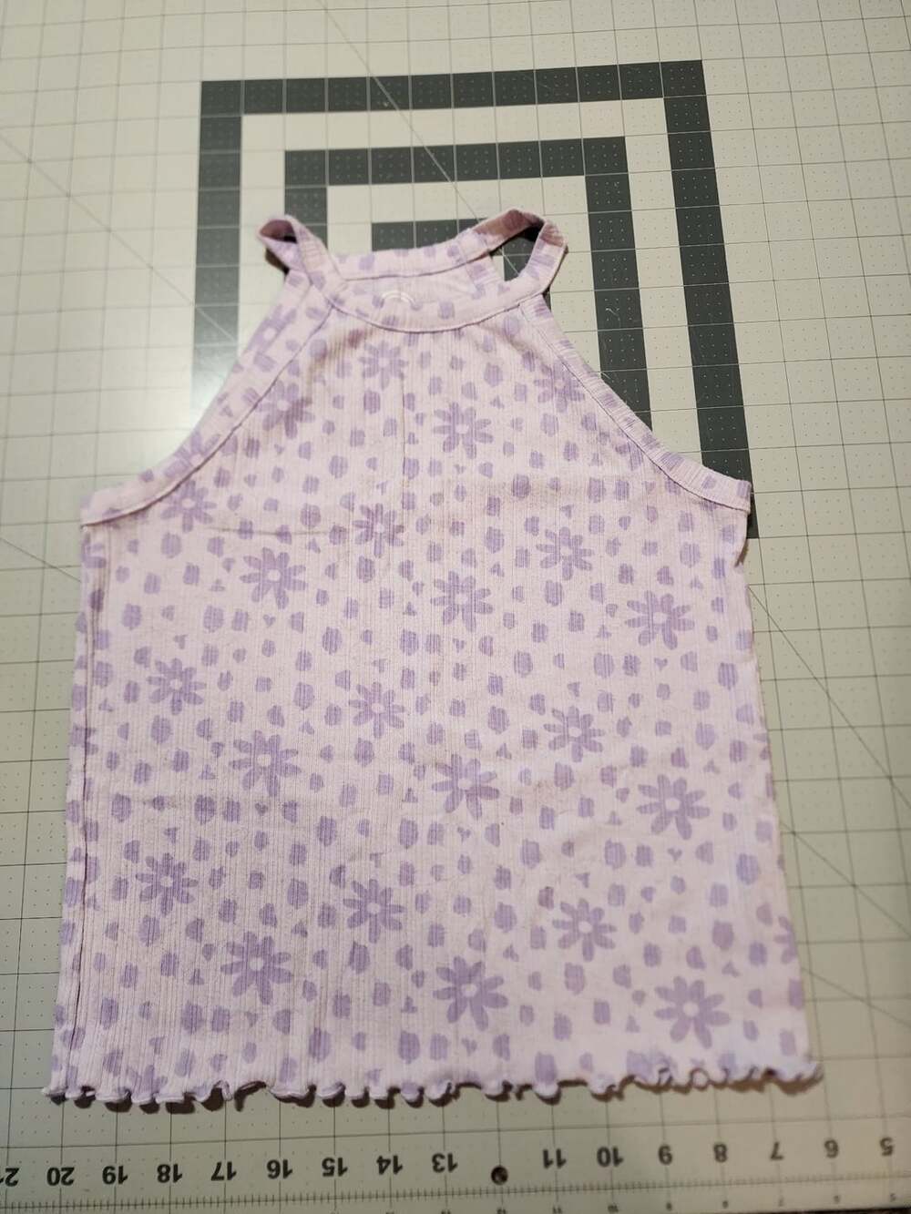 Wonder Nation Halter Tank Top Size L (10-12) Purple Floral Ribbed